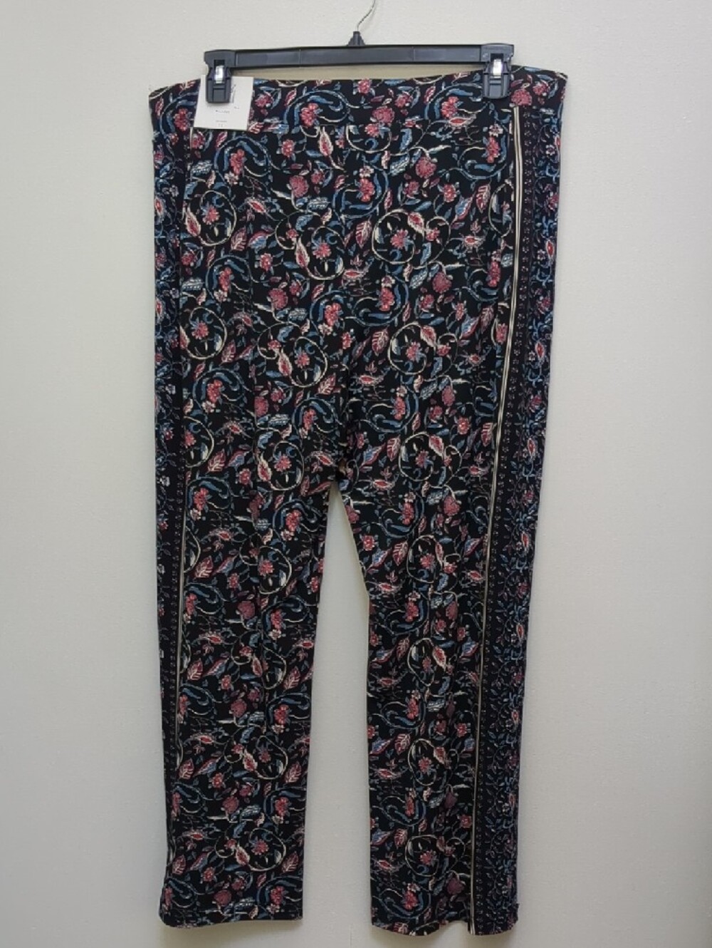 Roz & Ali Women’s Palazzo Pants 1X Multicolor Floral Print Wide Leg Pull On - Picture 4 of 10
